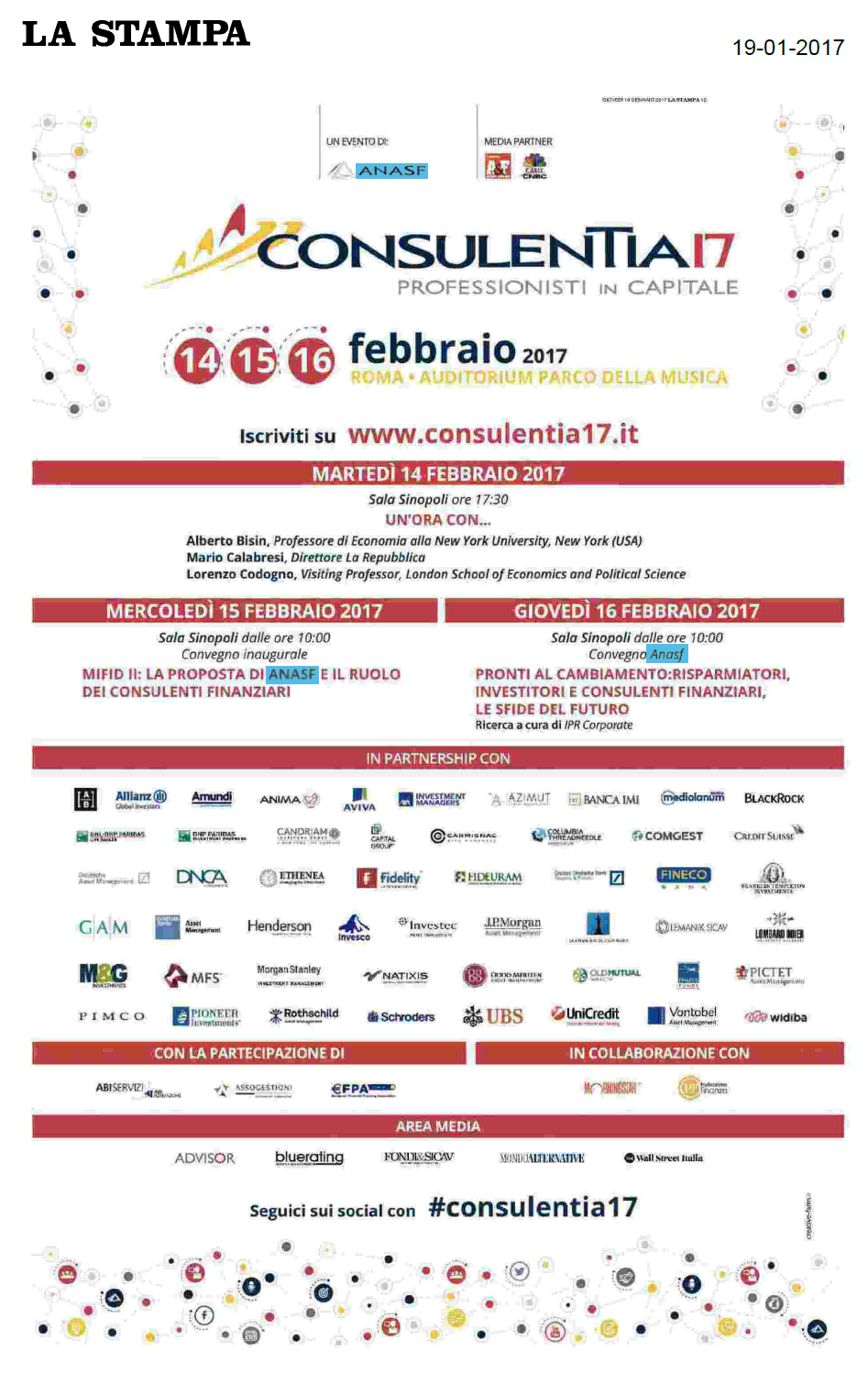 ConsulenTia2017 è su La Stampa del 19 gennaio