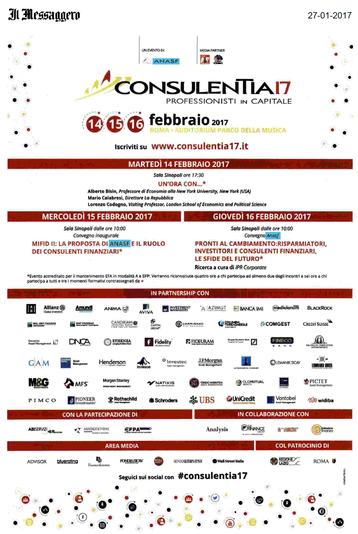 La pubblicità di ConsulenTia17 Roma è su Il Messaggero