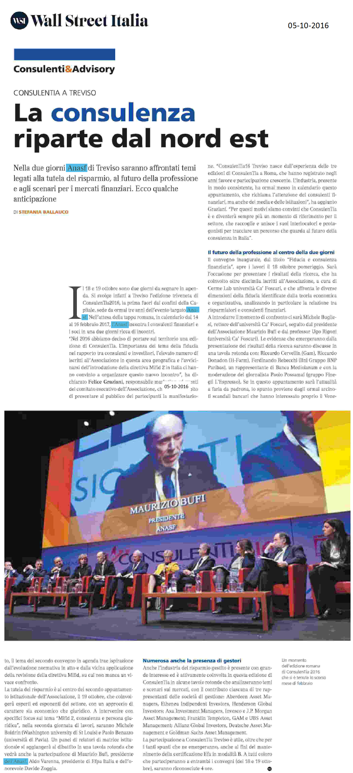 La consulenza riparte dal nord est