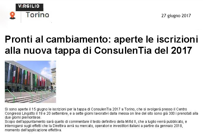 Pronti al cambiamento: aperte le iscrizioni alla nuova tappa di ConsulenTia del 2017