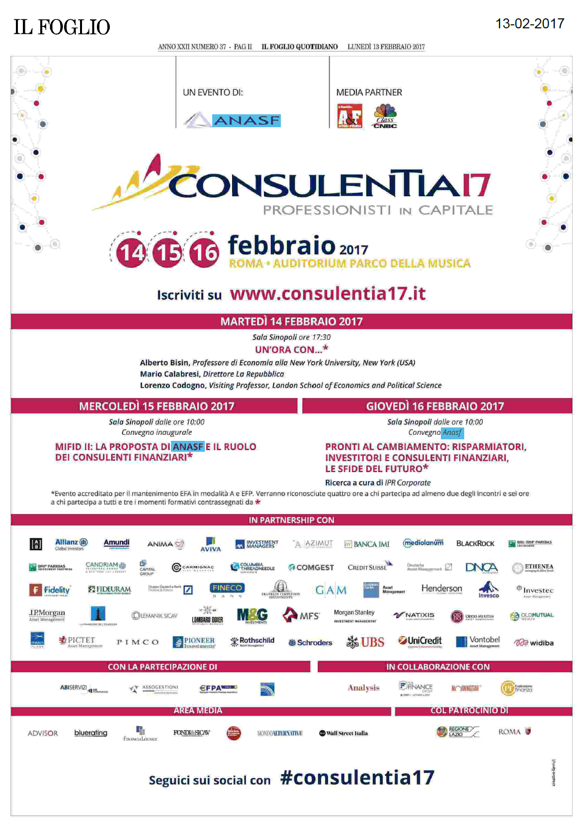 Consulentia17 è su Il Foglio