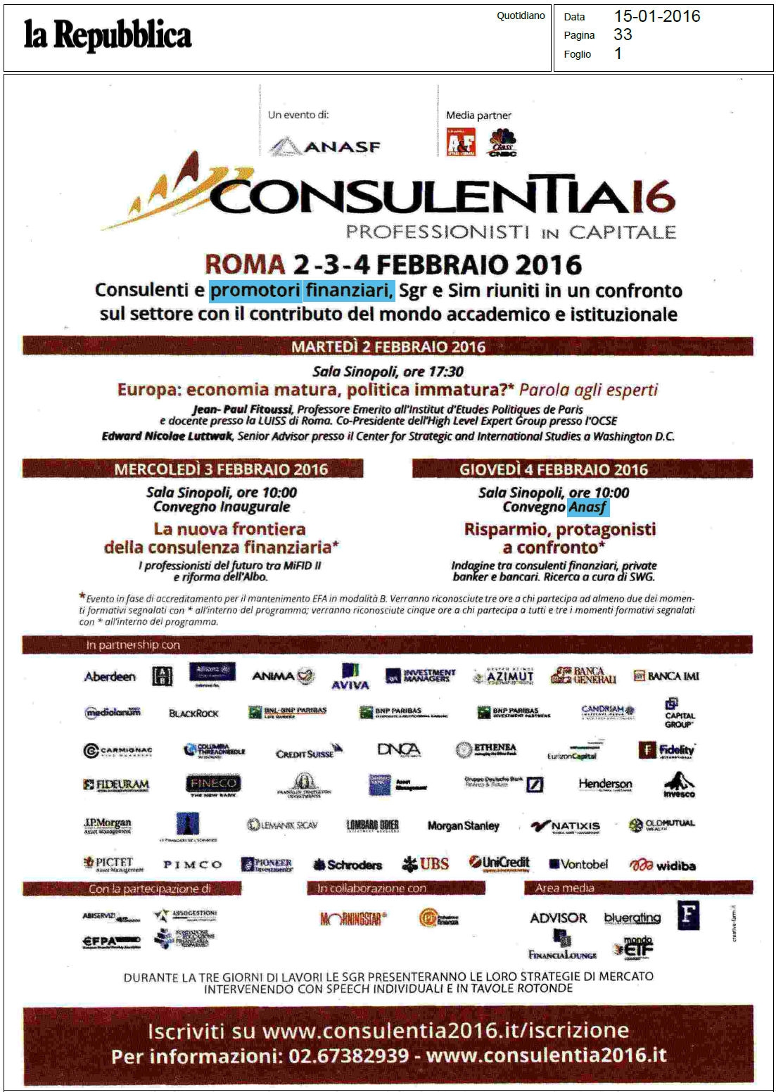Oggi Consulentia è su La Repubblica