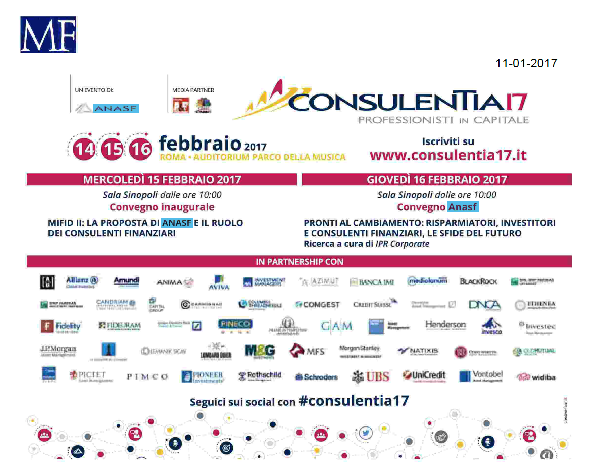 Consulentia2017: la pubblicità è su MF
