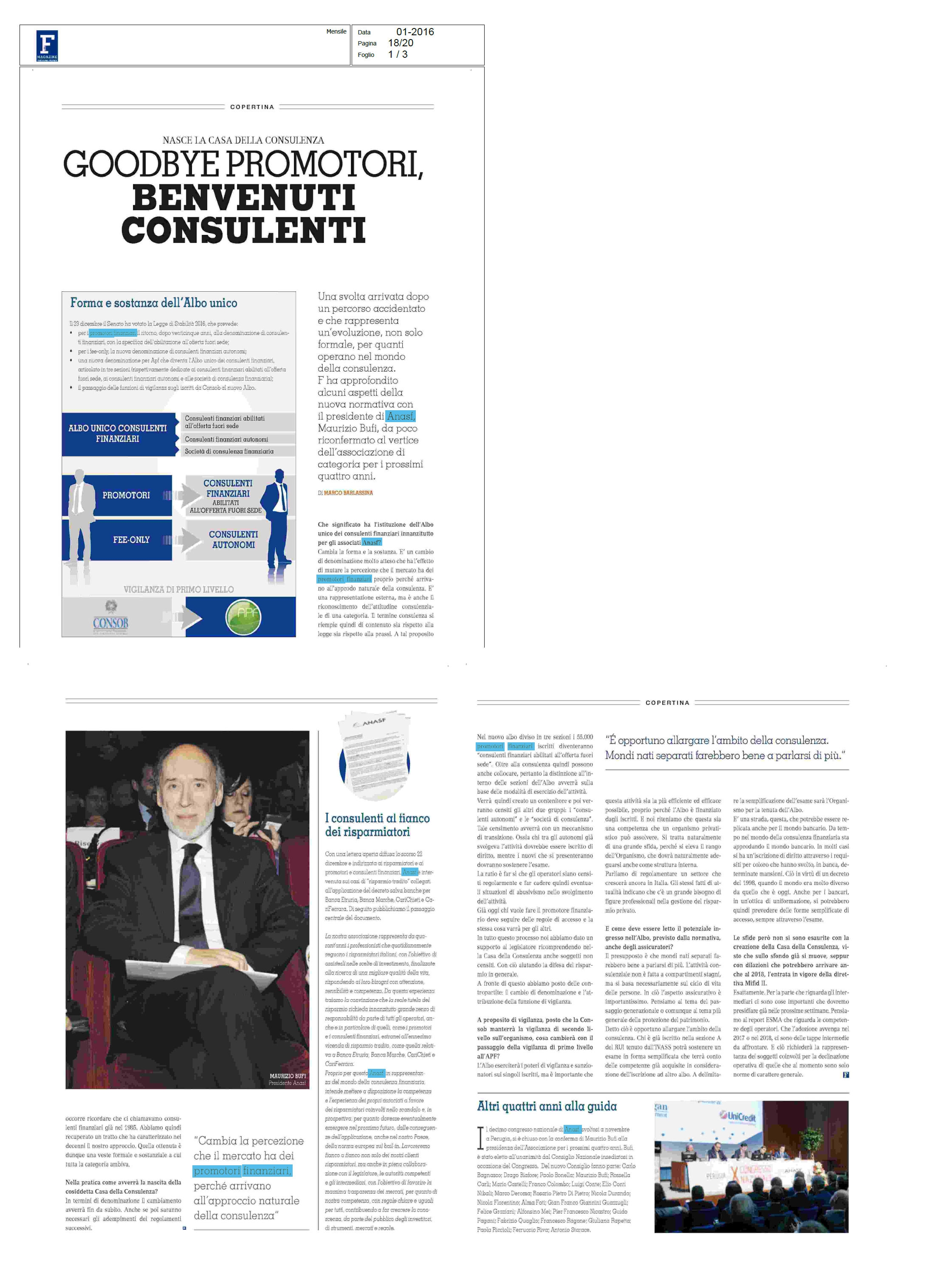 Goodbye promotori, benvenuto consulenti
